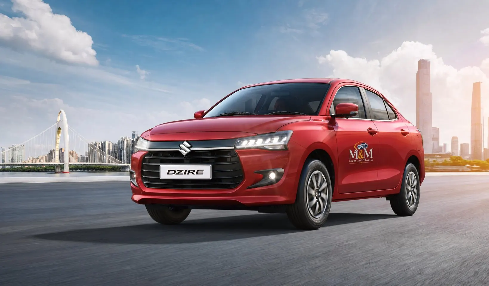 Swift Dzire chauffeur-driven rental vehicle in Hyderabad